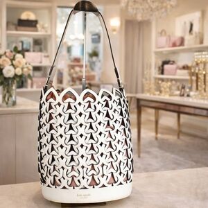 HTF Kate Spade New York Bag Doris White Bucket Shoulder Hand Vacation Beach Purs